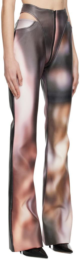 Puppets and Puppets Multicolour Cutout Faux-Leather Trousers