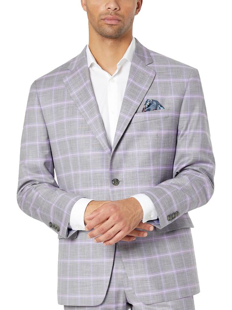 Sean John MSalisbury Mens Woven Plaid Two-Button Blazer