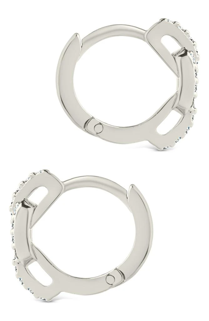 Sterling Forever Deborah Cubic Zirconia Buckle Huggie Hoop Earrings 3