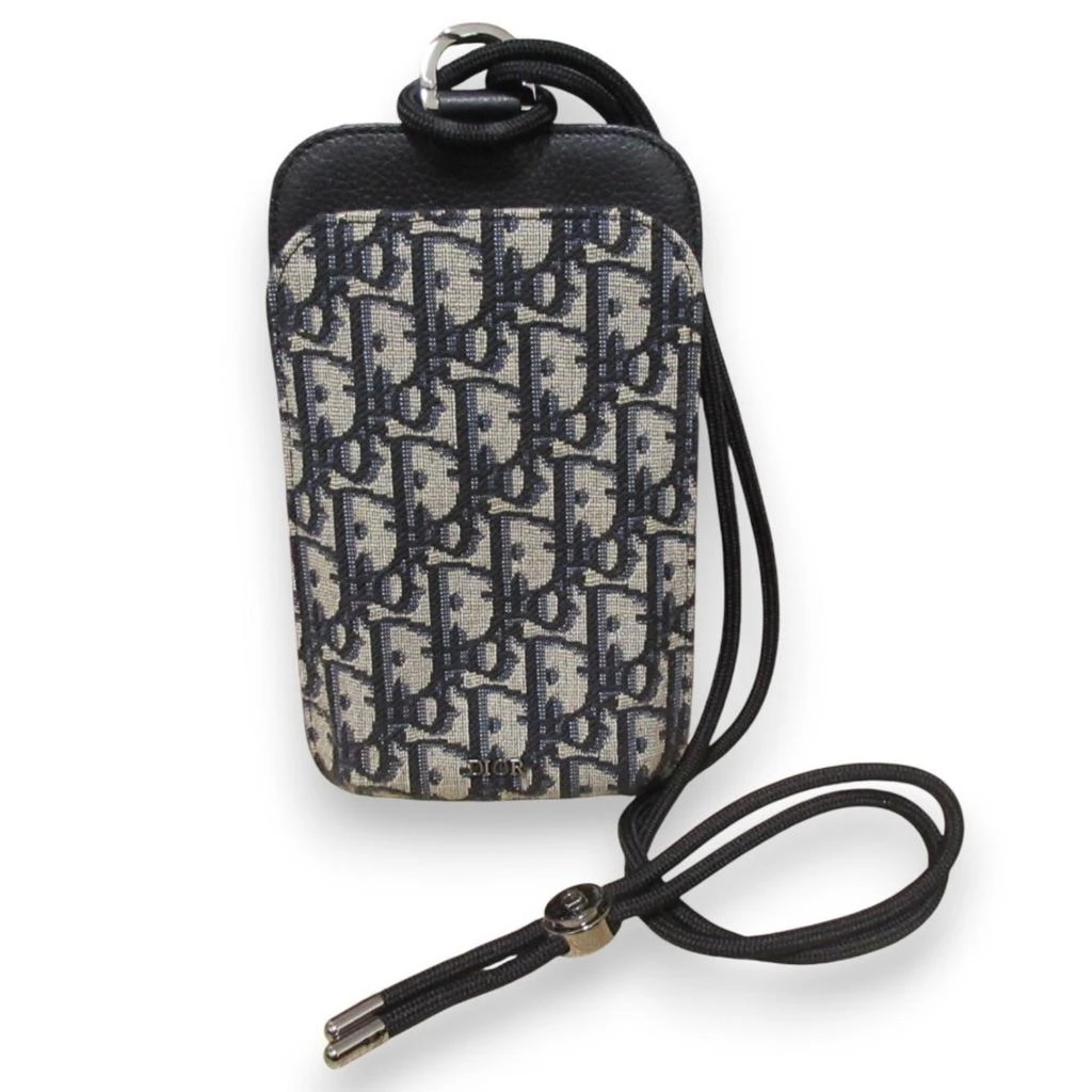 Dior Navy Jacquard Leather Pouch Shoulder Bag (Pre-Owned) 1