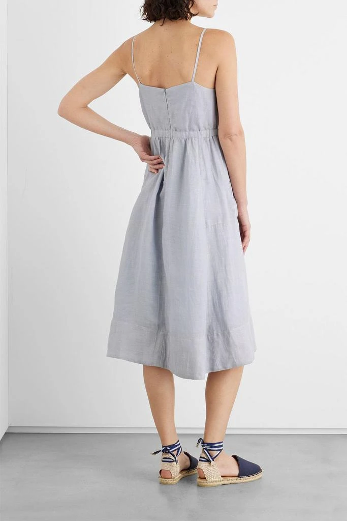 IRIS & INK Eve gathered Lyocell and linen-blend twill midi dress 3