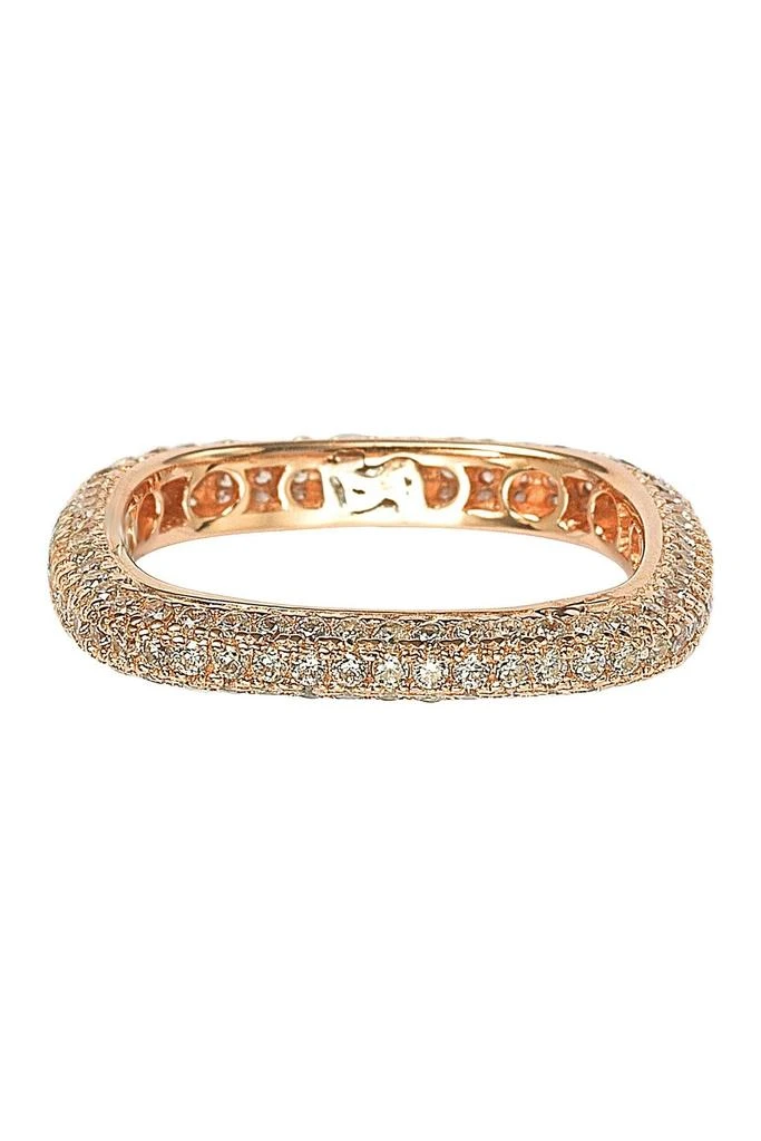 Suzy Levian 14K Rose Gold Plated Sterling Silver Square Stackable Eternity Band Ring 2