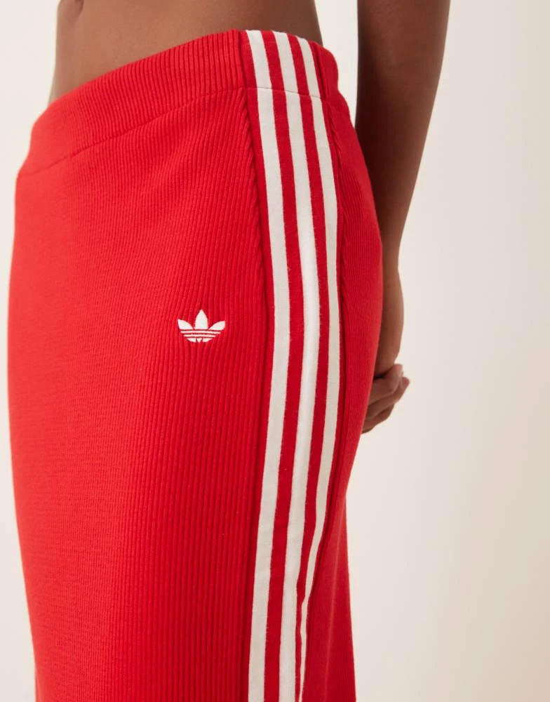 Adidas adidas Originals Adicolor 3-stripes knitted skirt in red 4