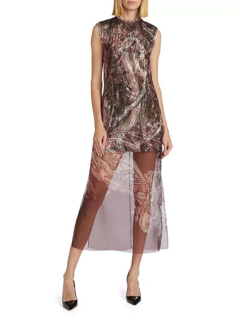 Jason Wu Printed Organza Sheer Sheath Dress 3