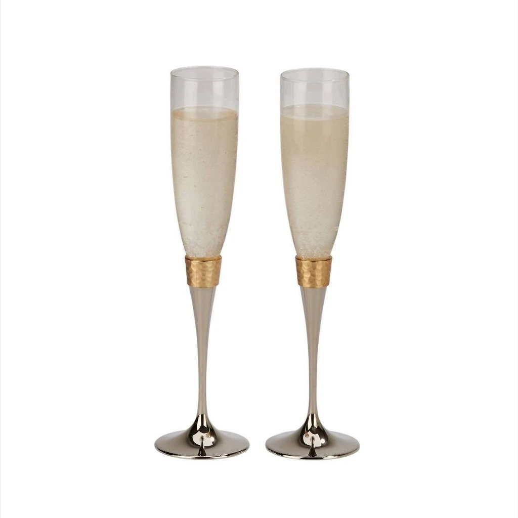 Creative Gifts International Creative Gifts International - Hammered Band Champagne Flutes Set 2