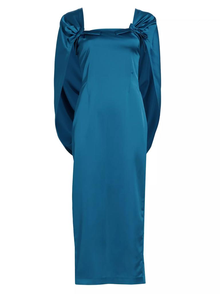 Bernadette August Satin Cape Midi-Dress