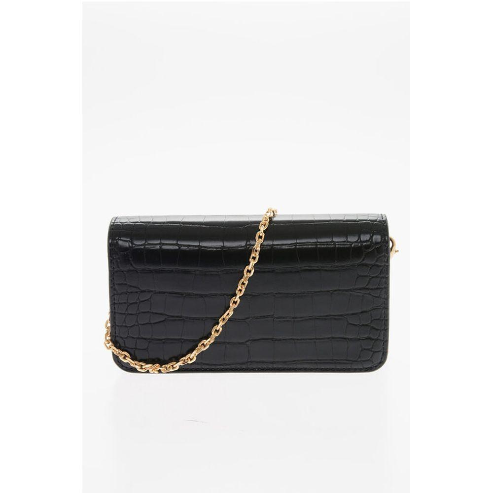 Moschino LOVE Faux Leather Crocodile Effect Bag with Embellished Women's gold