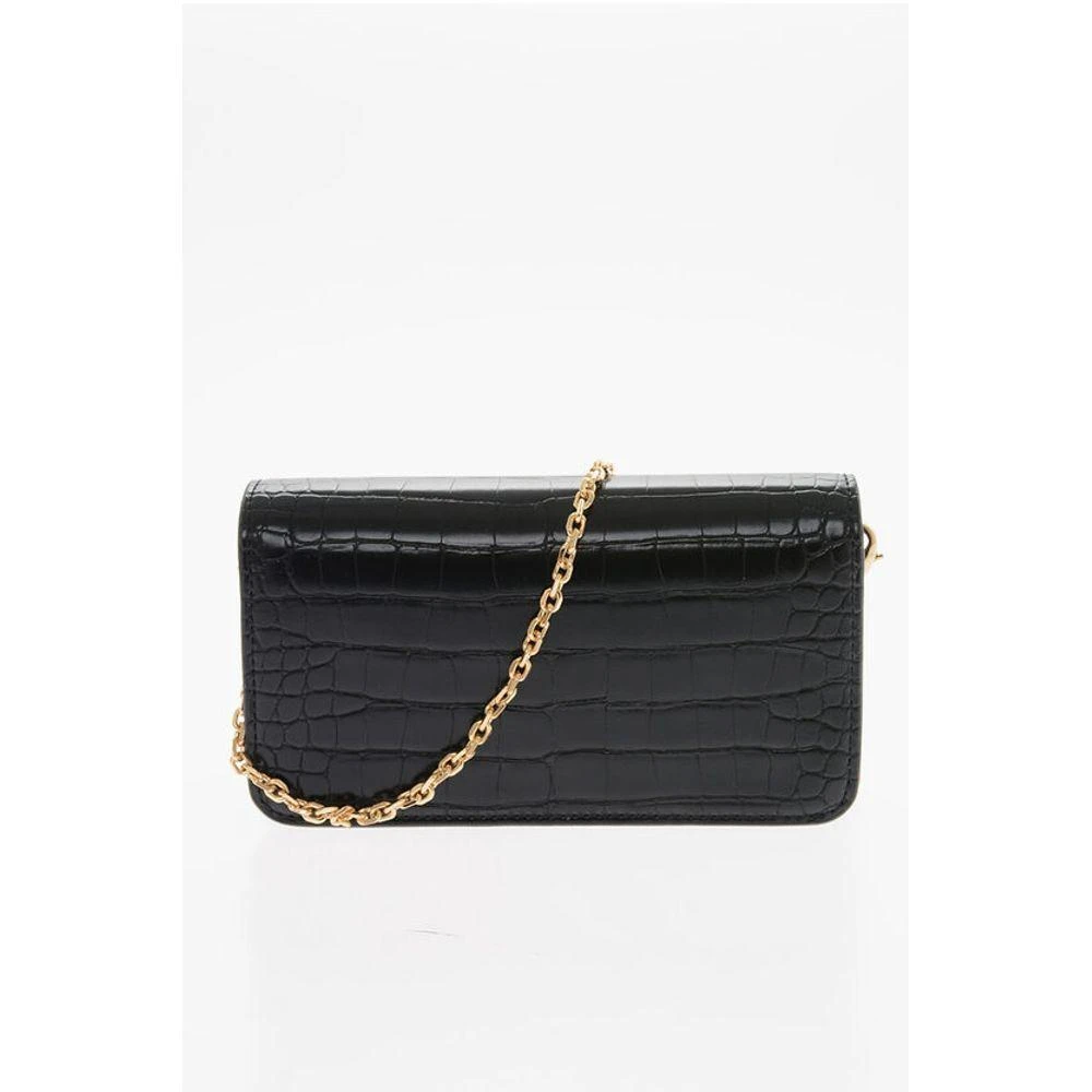 Moschino LOVE Faux Leather Crocodile Effect Bag with Embellished Women's gold 2