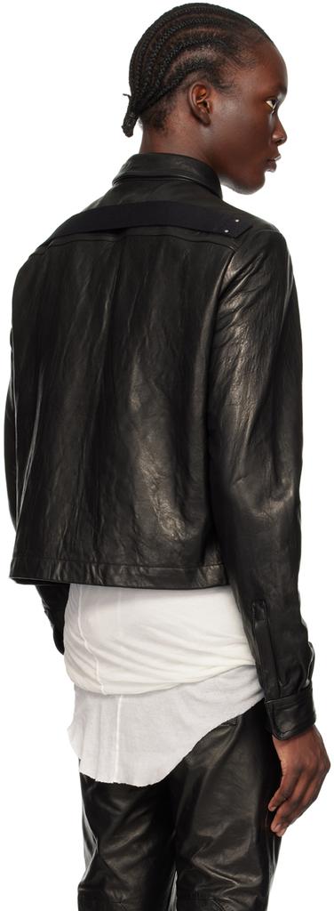 Rick Owens Black Porterville Alice Strobe Leather Jacket