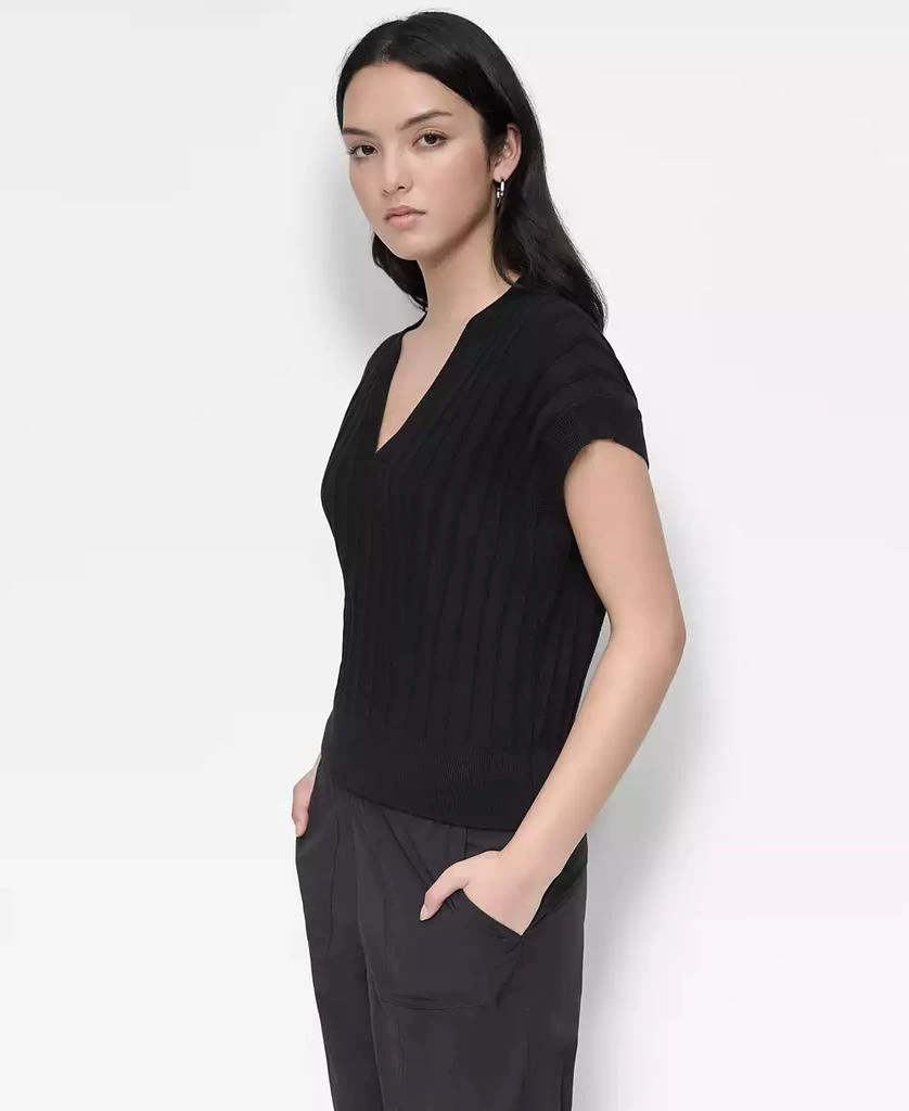 DKNY Women's Ribbed Short-Sleeve Sweater 4
