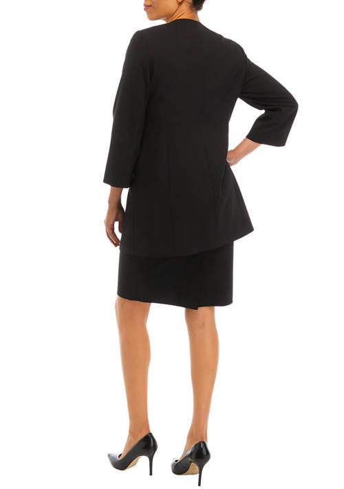 Le Suit Suit Womens Bi Stretch Topper And Sheath Dress Set