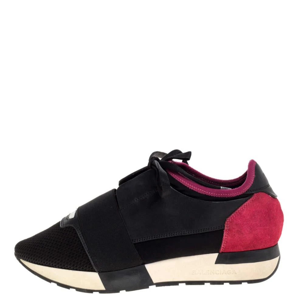 Balenciaga Balenciaga Black/Pink Leather And Mesh Race Runner Low Top Sneakers Size 37 2
