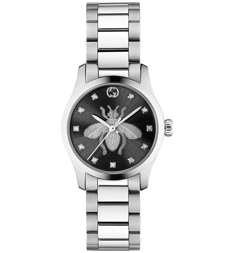 Gucci Women's Swiss G-Timeless Iconic Diamond (1/20 ct. t.w.) Stainless Steel Bracelet Watch 27mm 1