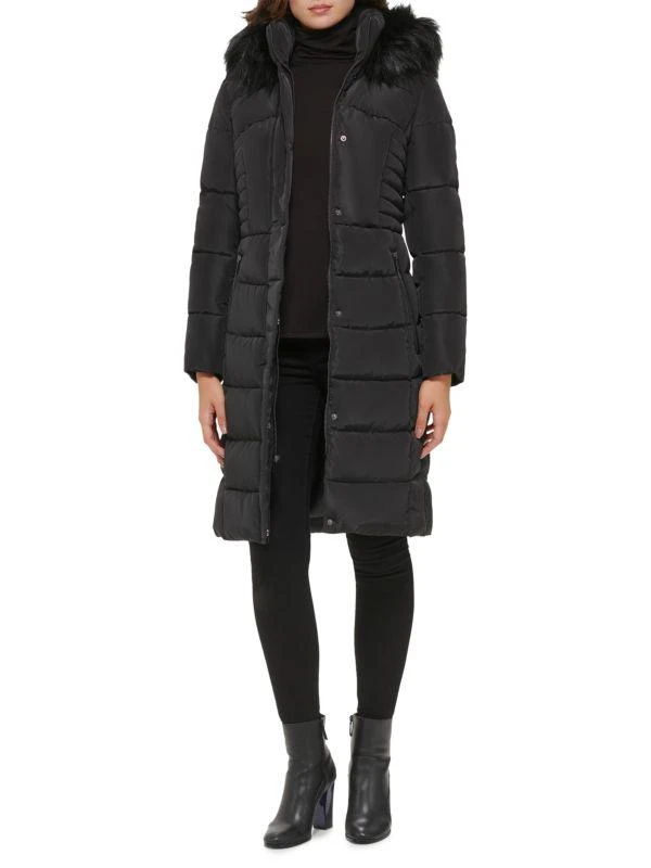 Kenneth Cole Faux Fur Trim Puffer Coat 1