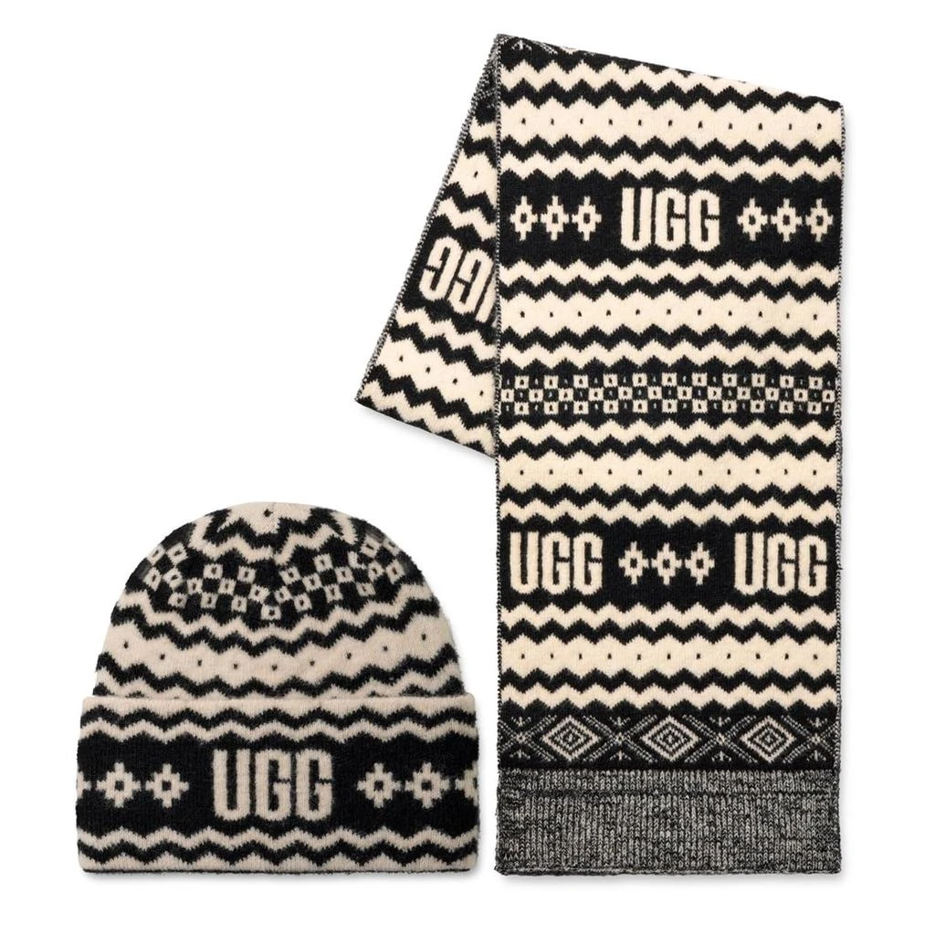 UGG Chunky Plaited Beanie & Fingerless Gloves, 2-Piece Set  display picture 1