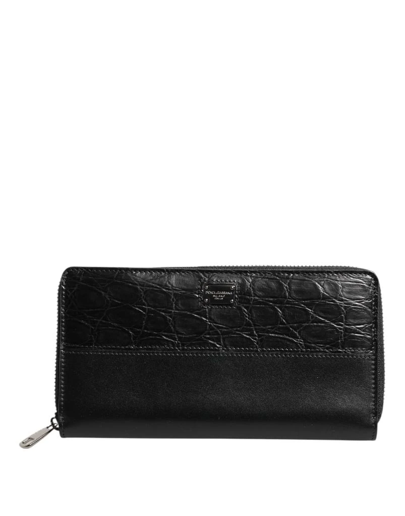 Dolce 
Gabbana Leather Logo Plaque Zip Around Continental Men
s Wallet