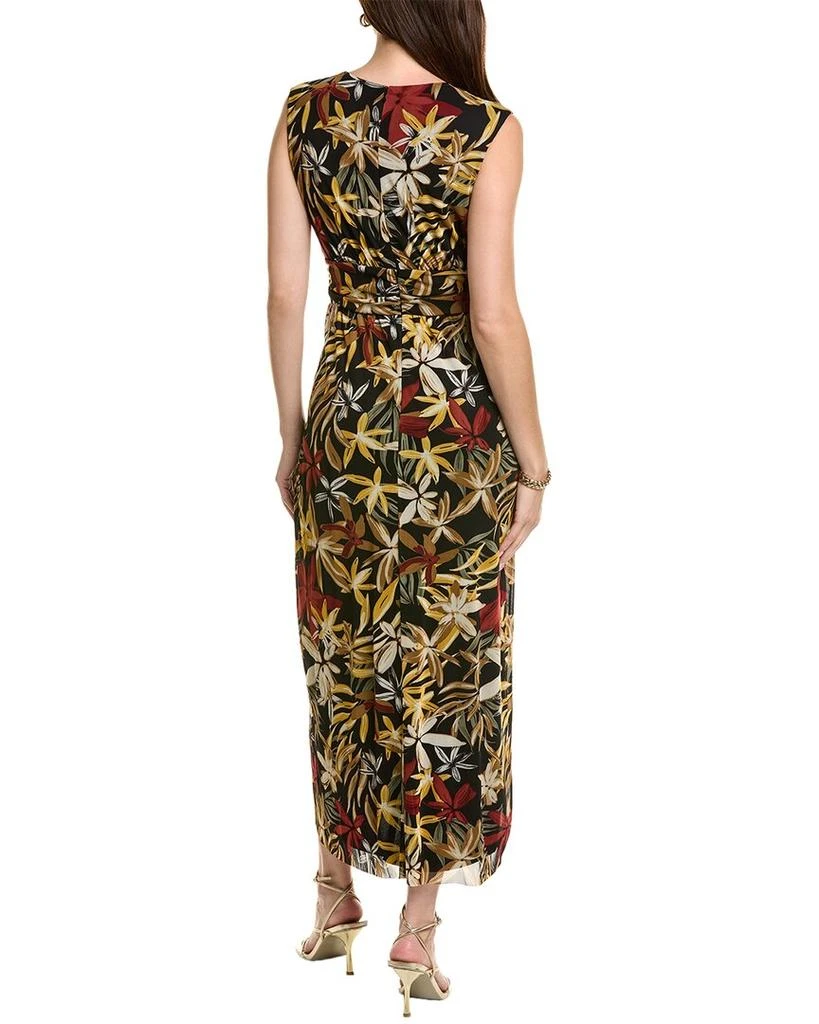 belted maxi dresses Multi-Colored Floral Satin Cutout Belted Maxi Dress