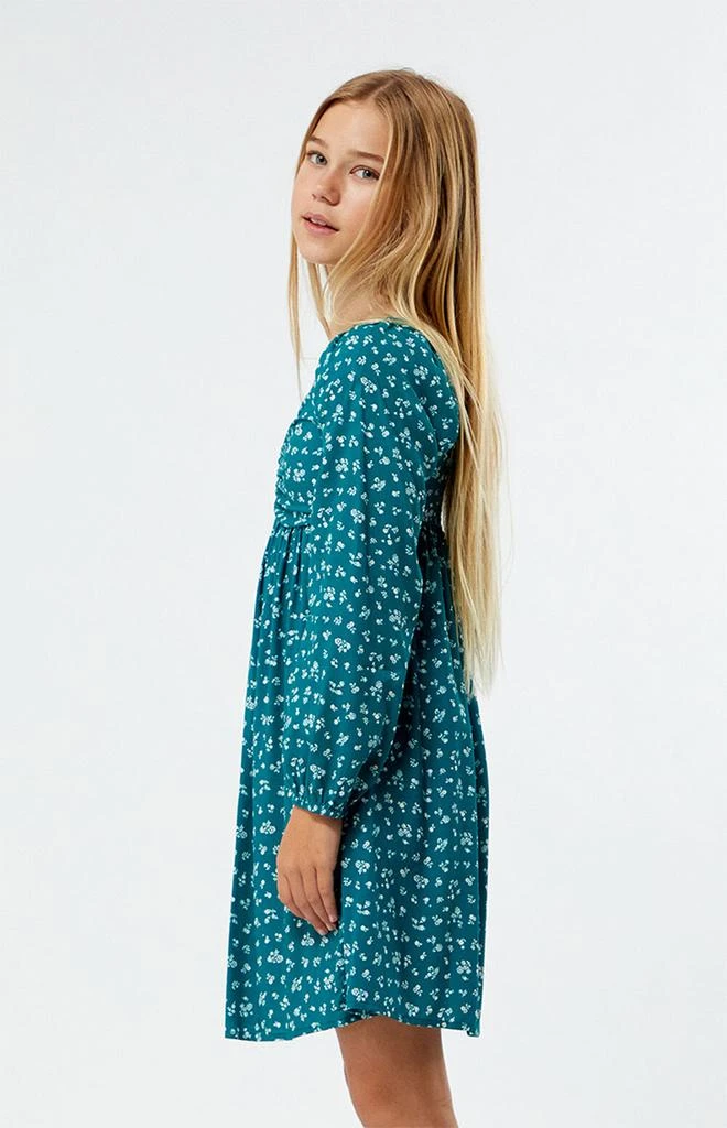 Green Ditsy Long Sleeve Mini Dress - Size Medium(8) Green Ditsy Long Sleeve Mini Dress - Size Medium(8)