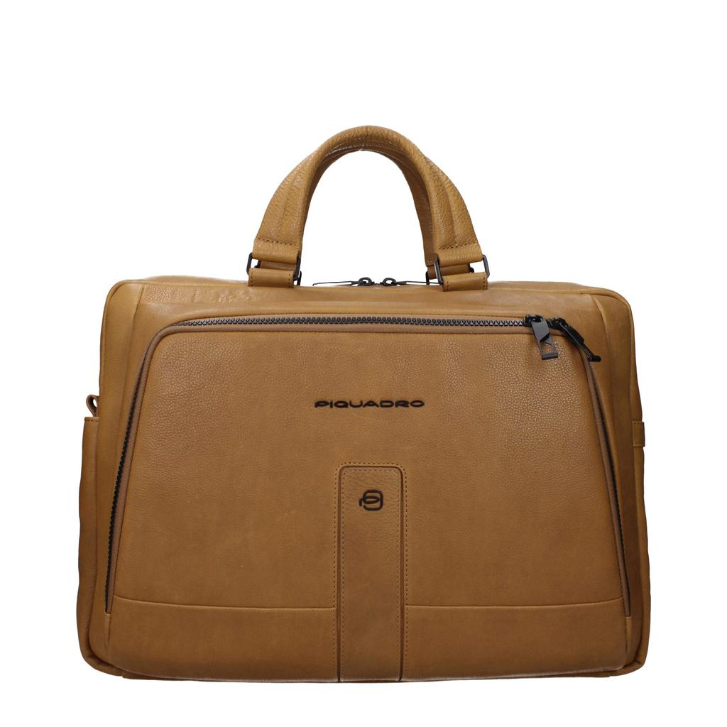 PIQUADRO Piquadro Beige Leather Business And Laptop Bags