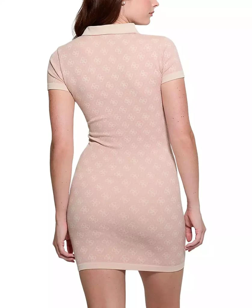 GUESS Women's Rhombus Spread-Collar V-Neck Bodycon Dress 2