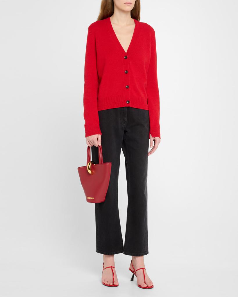 Jacquemus Le Petit Bambola Chain-Link Leather Bucket Bag