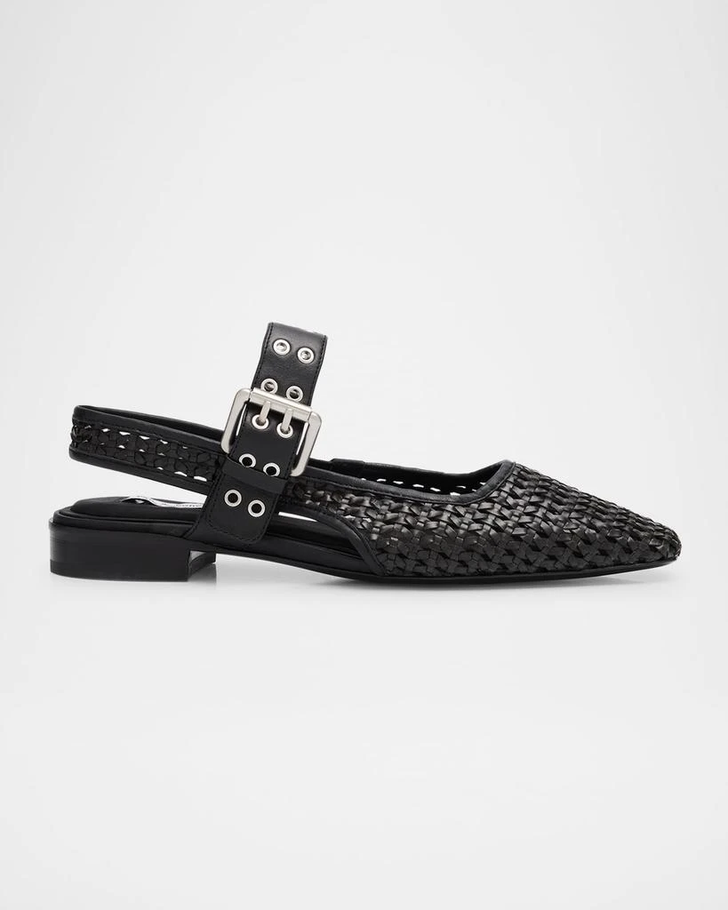 Rag & Bone Astra Woven Buckle Slingback Ballerina Flats 1