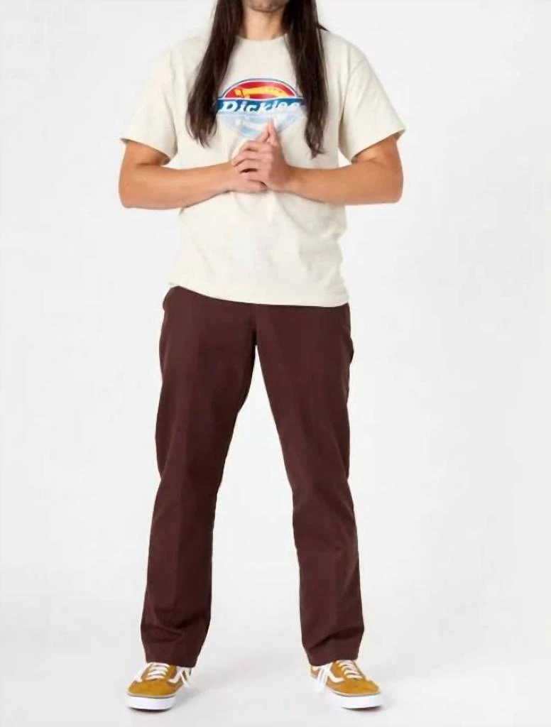DICKIES Skateboarding Slim Straight Pants In Chocolate Brown 5