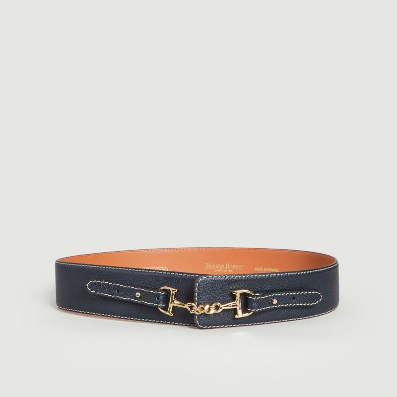 MAISON BOINET Corset belt in cowhide leather NAVY MAISON BOINET