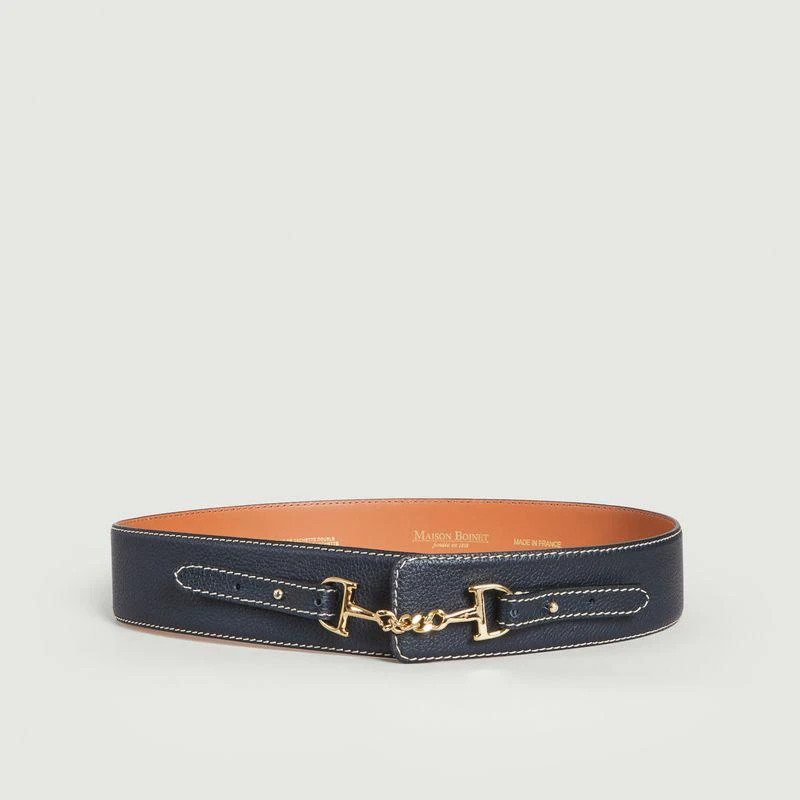 MAISON BOINET Corset belt in cowhide leather NAVY MAISON BOINET 1
