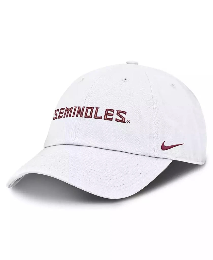 NIKE Men's White Florida State Seminoles Core Club Mascot Wordmark Adjustable Hat 1