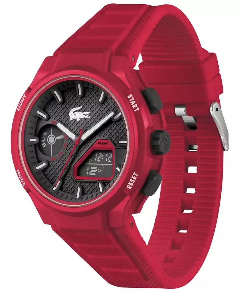 Lacoste Men's LC33 Red Silicone Strap Watch 45mm 2