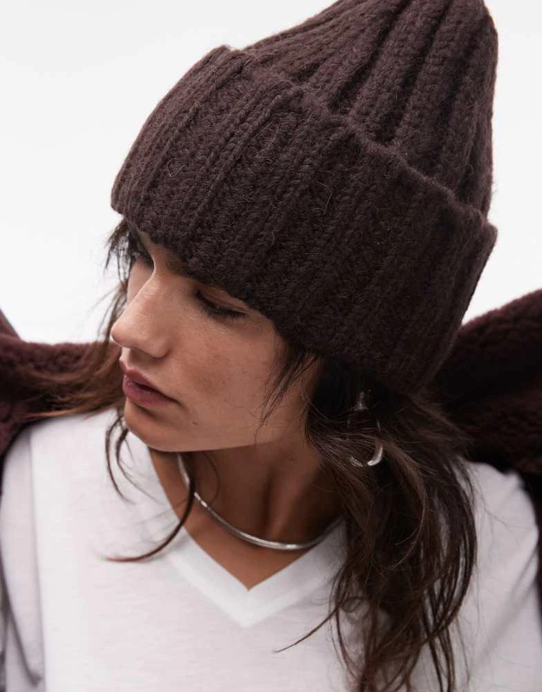 ARKET ARKET alpaca blend knitted beanie hat in mono salt and pepper 2
