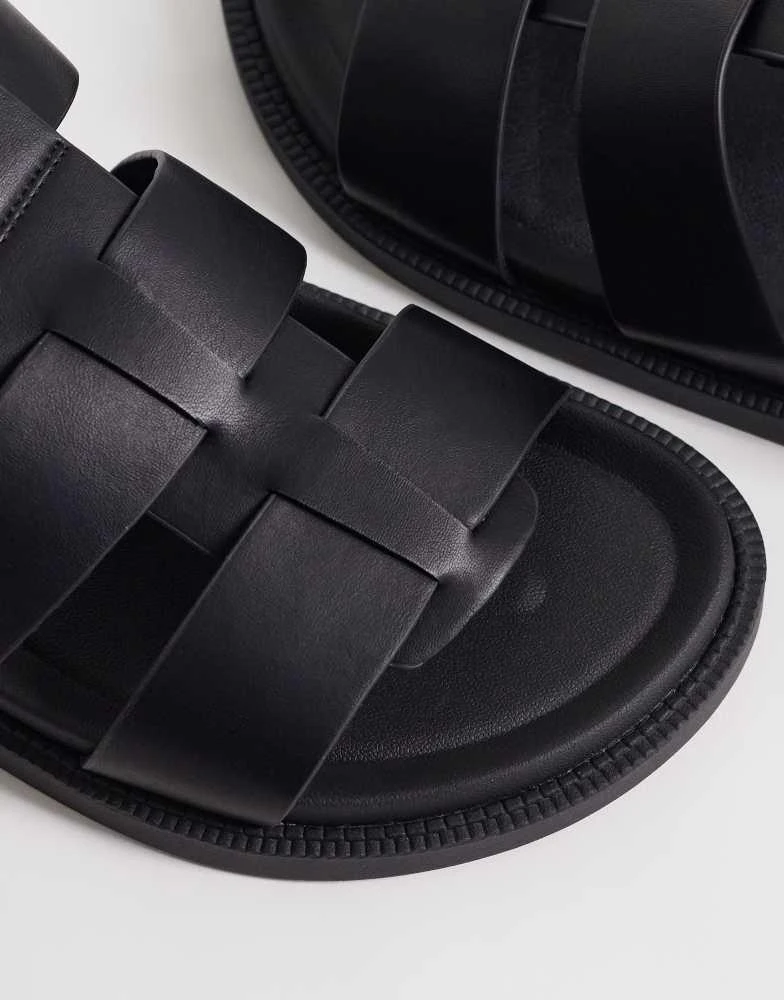 ASOS ASOS DESIGN classic strap sandals in black 3