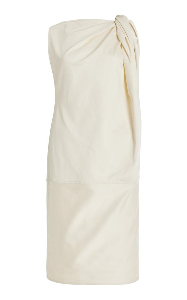 Toteme Toteme - Twisted Cotton-Linen Satin Midi Dress - White - FR 32 - Moda Operandi