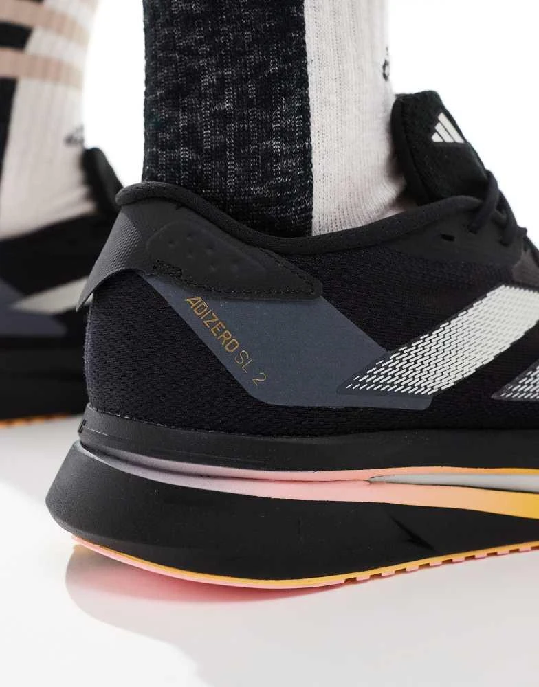 Adidas adidas Running Adizero SL2 trainers in black with orange 3