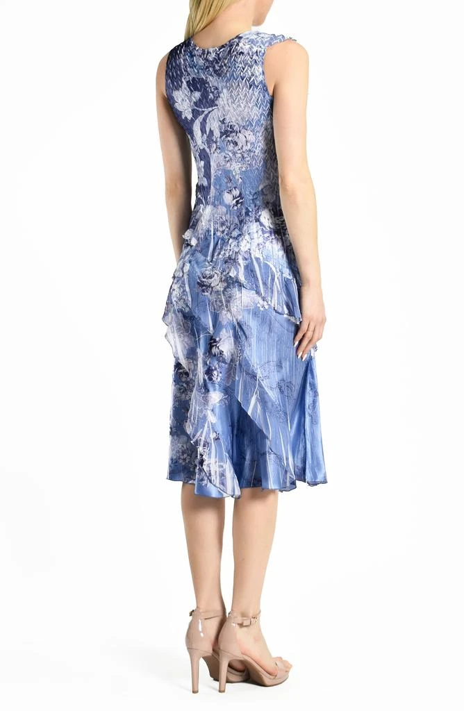 Komarov Floral Charmeuse & Chiffon Dress 2