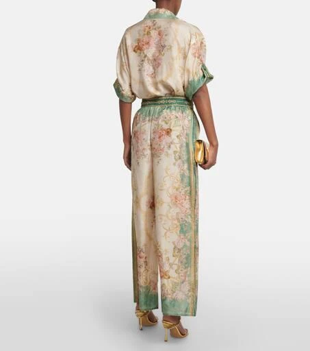 Zimmermann August printed silk wide-leg pants 3