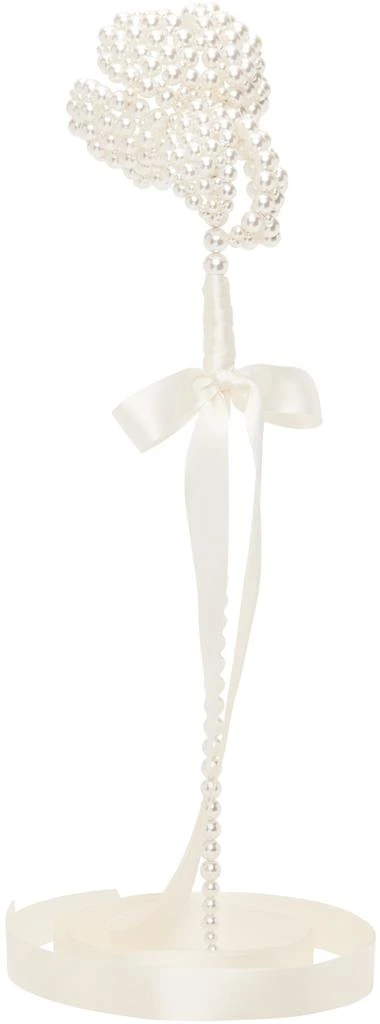 Simone Rocha SSENSE Exclusive White Beaded Large Flower Bag Charm 3