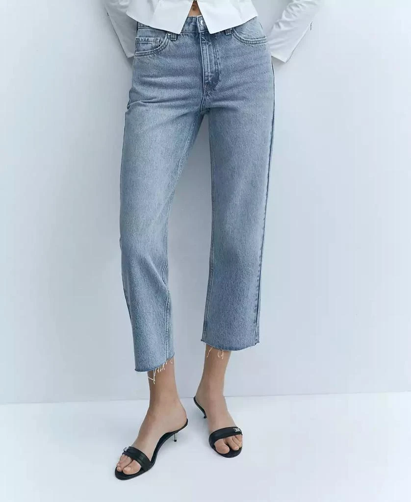 Mango Women's Straight-Fit Cropped Jeans 2
