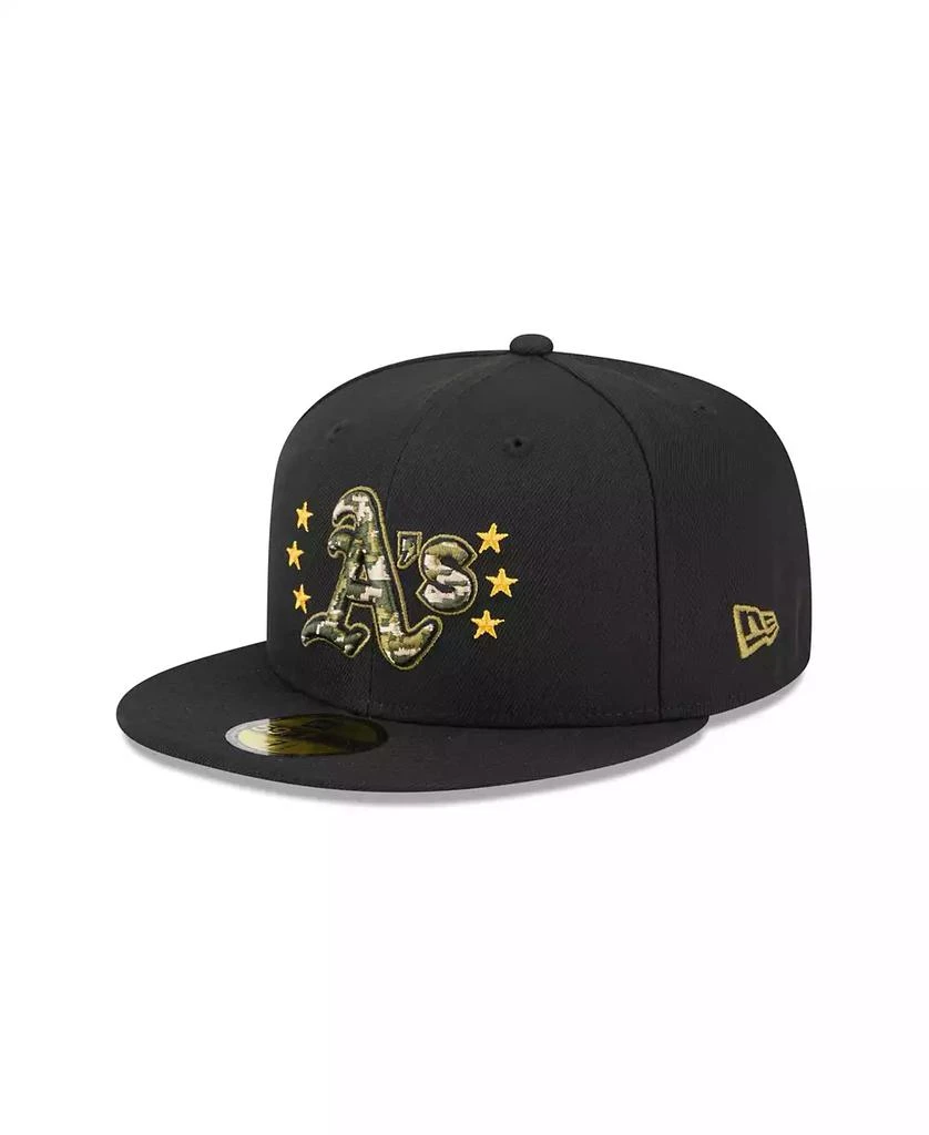 New Era Men's Black Oakland Athletics 2024 Armed Forces Day On-Field 59FIFTY Fitted Hat 1