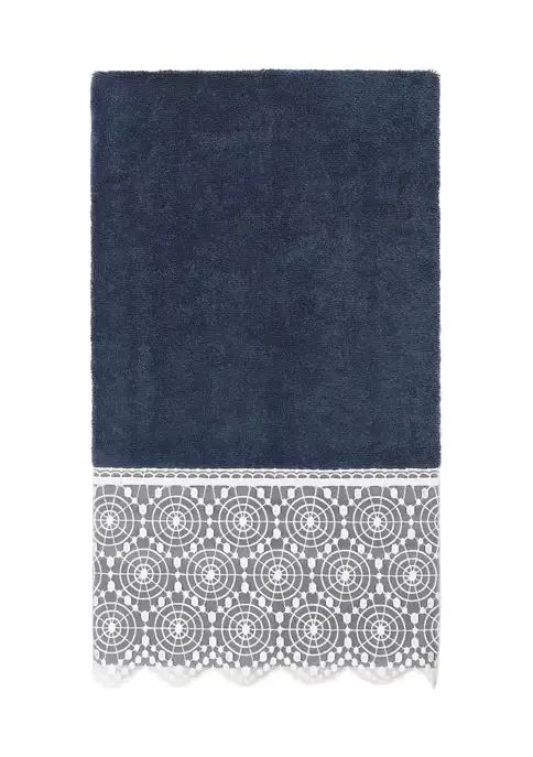 Linum Home Textiles ARIAN Cream Lace Embellished Bath Towel