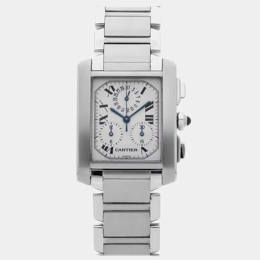 Cartier Cartier Tank Francaise Chronoflex W51001Q3 Quartz Stainless Steel Silver Dial Men's Wristwatch 28mm 1