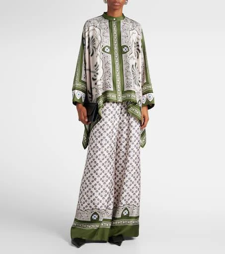 LA DOUBLE J Printed silk twill palazzo pants 2