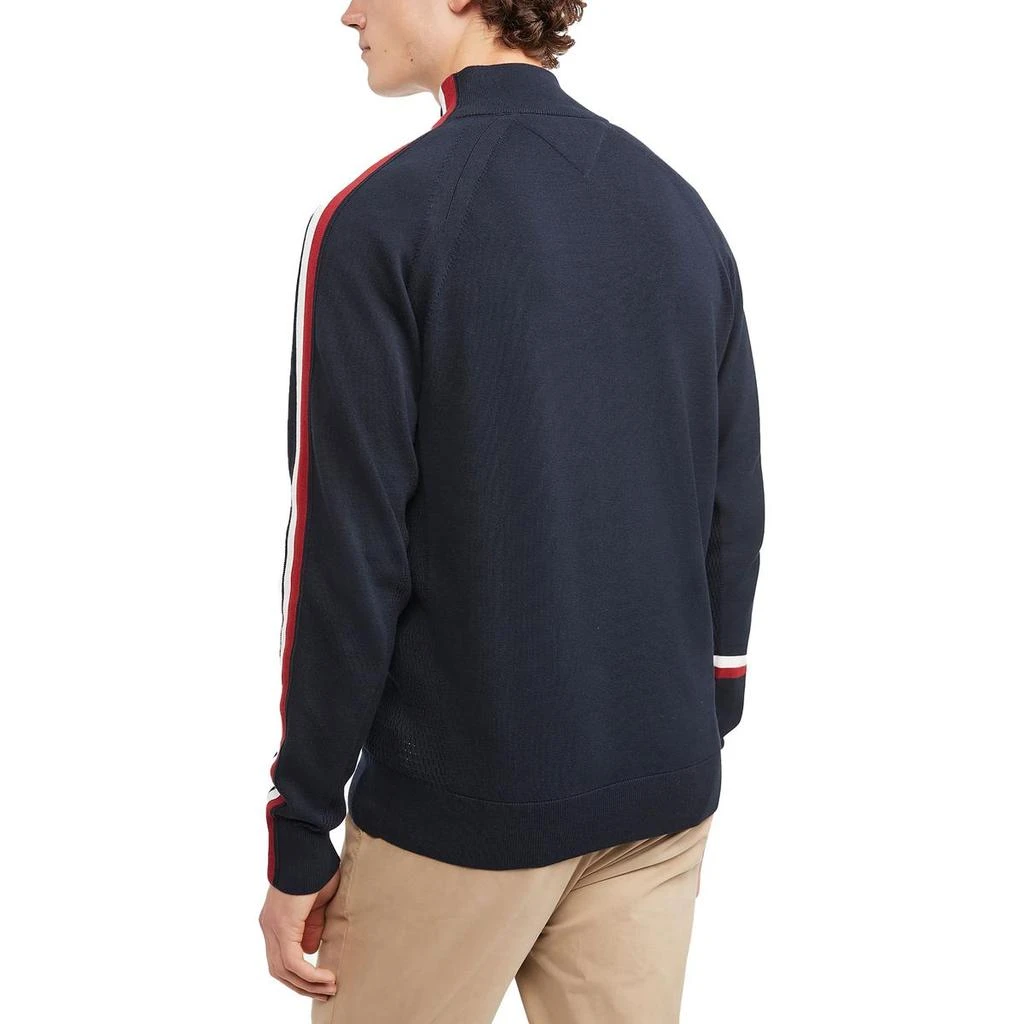 Tommy Hilfiger Mens Cotton Contrast Trim Full Zip Sweater 2