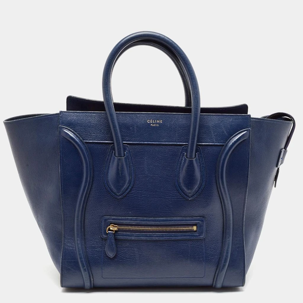 Celine Celine Navy Blue Leather Mini Luggage Tote 1