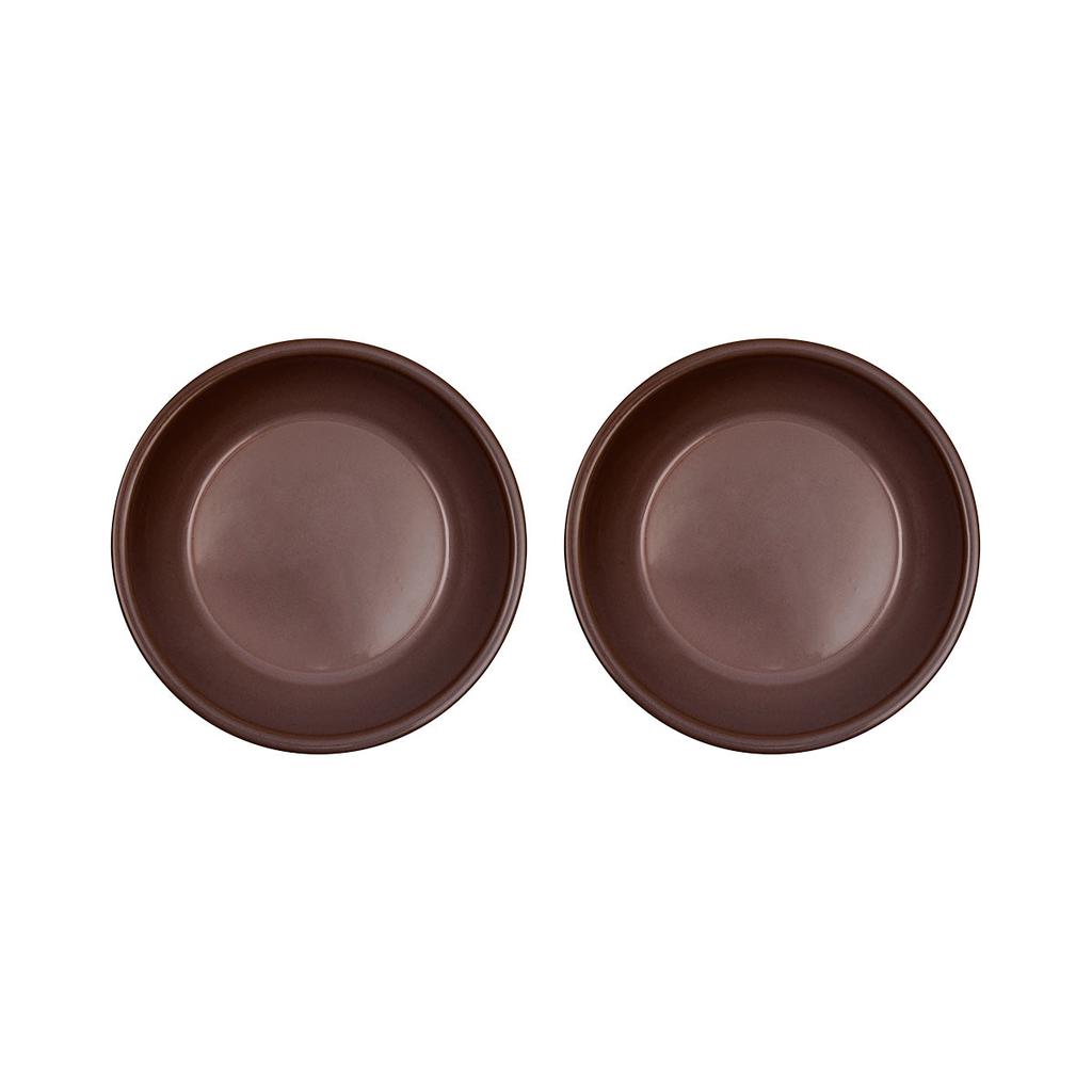OYOY Living Design Lot De 2 Assiettes Marron En Terre Cuite Ø19xH4cm