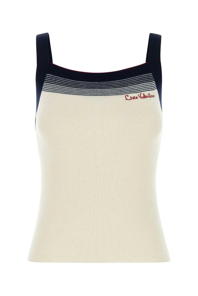 Valentino Valentino Chez Stripe Detailed Sleeveless Tank Top from Cettire