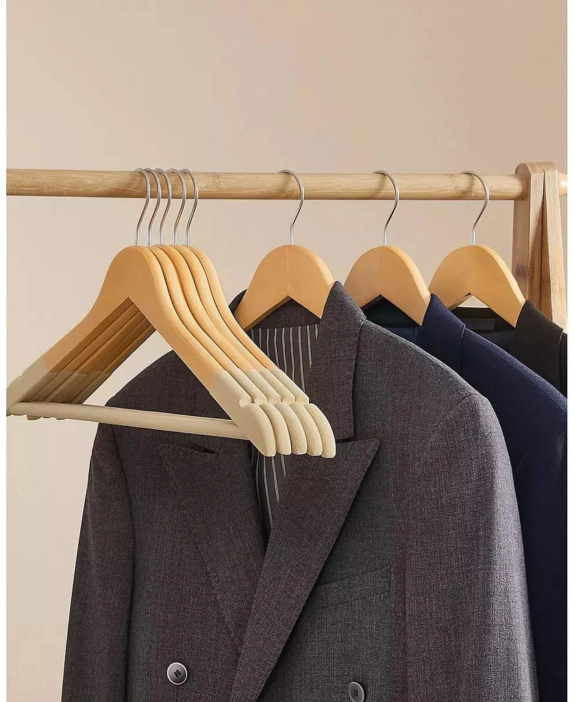 Slickblue Set Of 20 Velvet Wooden Hangers 7