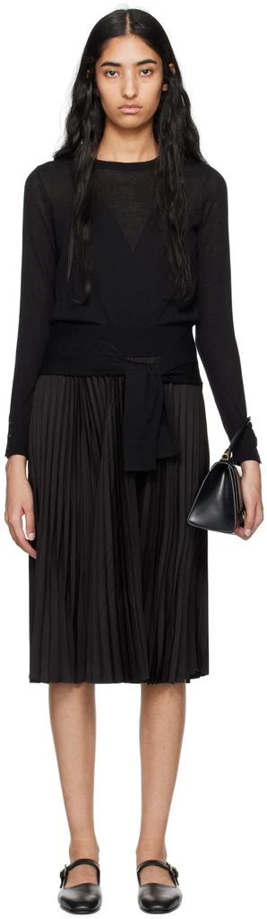 3.1 Phillip Lim Black Combo Pleated Midi Dress 1