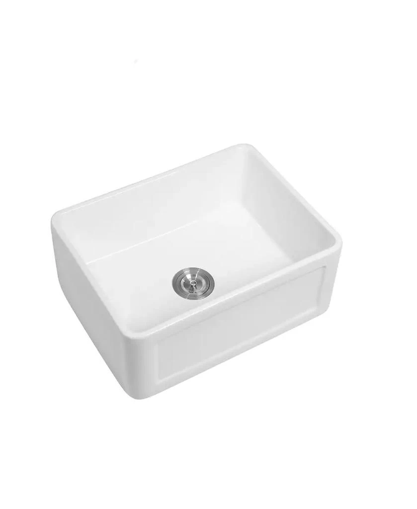 Flynama huluwat 24x18x10inch White Farmhouse Sink Ceramic Single Bowl Reversible Apron Front Laundry 11